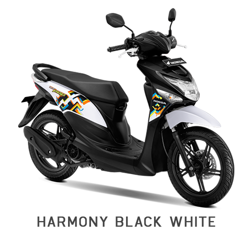 BEAT POP HONDA MATIC BLACK WHITE rekomendasi motor untuk keluarga