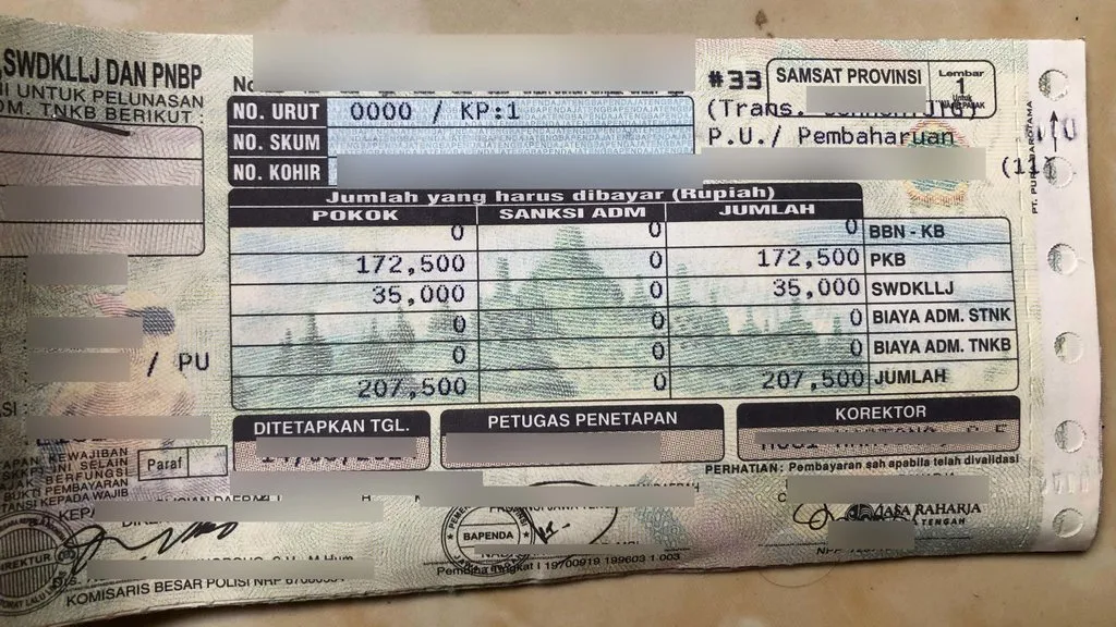 denda telat bayar pajak motor 1 hari